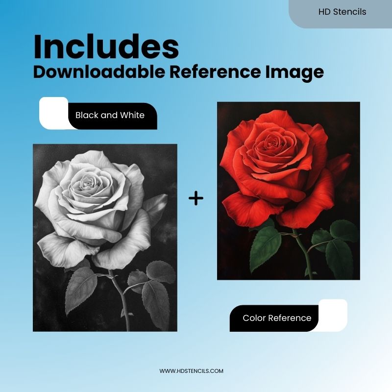 Rose HD Stencil with tutorial